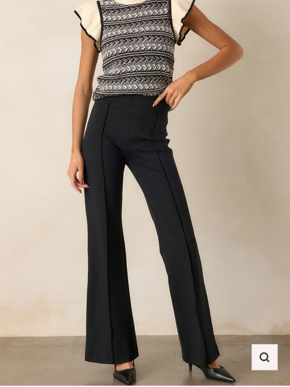 Spanx Super Smooth Ponte Flare Pants Black Stretch Work Office Chic XL Tall